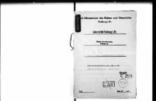 Räumliche Unterbringung der Medizinischen Klinik in der ehemaligen Kreispflegeanstalt Freiburg (Eschholzstraße 88-90)
