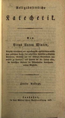 Religiössittliche Katechetik