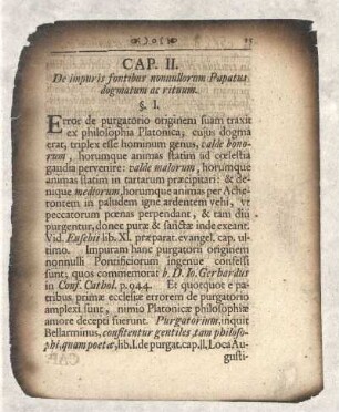 Cap. II. De impuris fontibus nonnullorum Paptus dogmatum ac rituum
