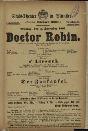 Doctor Robin / s' Lieserl / Der Zankapfel