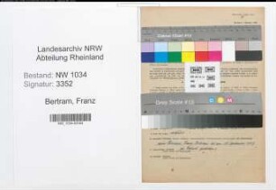 Entnazifizierung Franz Bertram , geb. 22.10.1865 (Oberstleutnant)