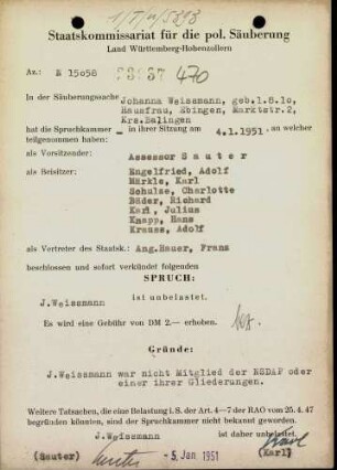 Weissmann, Johanna