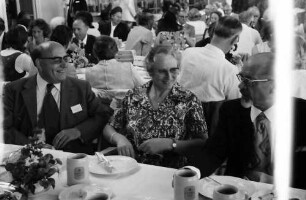 22. Tagung 1972 Mediziner; Beim Bayrischen Frühstück: O. Paul, D. Wiedersheim (Arbeitsausschuss Sekretariat), A. Kiesselbach