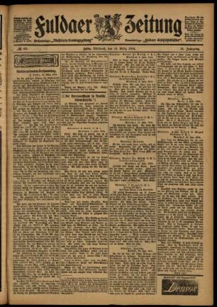 Zweite Ausgabe vom Mittwoch, den 16. März 1904.