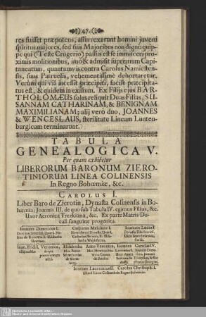 Tabula Genealogica V.