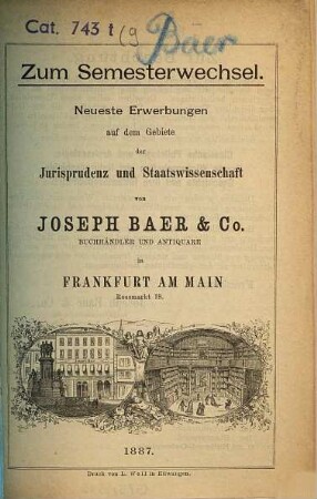 Kleinere Kataloge. [9.] 1887