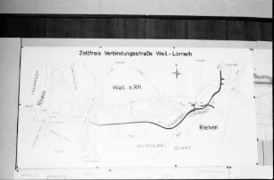 Freiburg: Regierungspräsidium; Gesamtlageplan; zollfreie Verbindungsstraße Weil-Lörrach