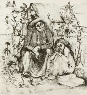 Illustration zu Andersens Märchen "Schneekönigin"