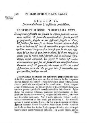 Sectio VII. De motu fluidorum & resistentia projectilium.