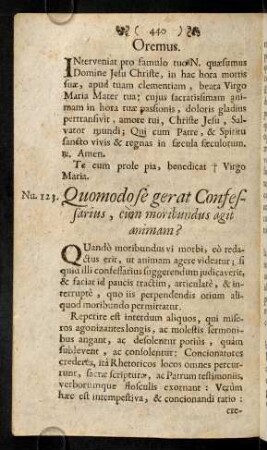 440-452, Num.123. Quomodo se gerat Confessarius, cum moribundus agit animam? - Num.126.
