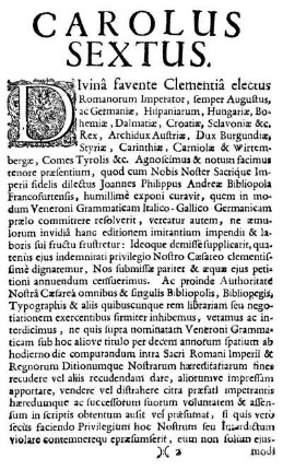 Carolus Sextus.