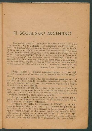 El Socialismo argentino