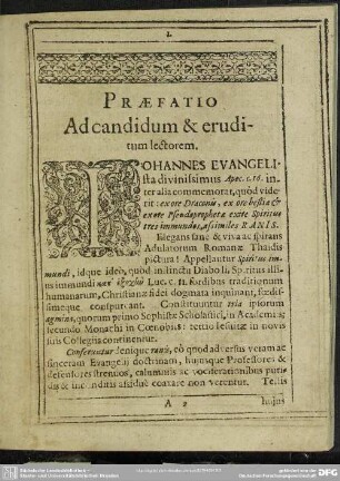 Praefatio Ad candidum & eruditum lectorem