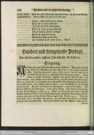 Hundert und dreyzehende Predigt
