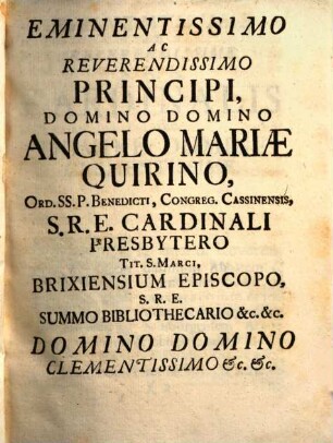 Spicilegium theologicum de ecclesia Christi : Die 11. Augusti, Anno reparatae Salutis M.DCC.LI.