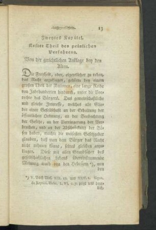 Zweytes Kapitel. Erster Theil des peinlichen Verfahrens