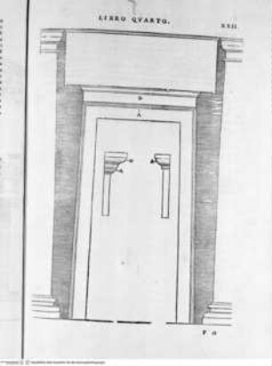 Regole generali di architettura di Sabastiano Serlio bolognese sopra le cinque maniere degli edifici, ... (4. Buch), Folio XXII : Dorische Ordnung, Portico, Detail