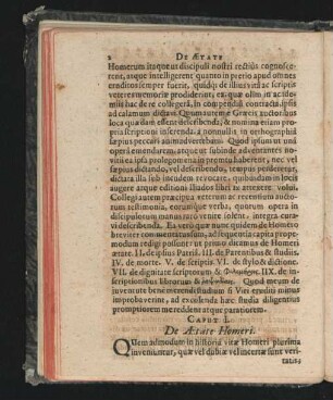 Caput I. De Aetate Homeri.
