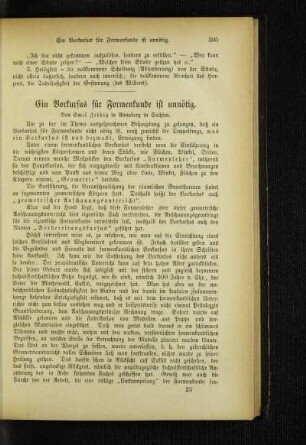 ¬Ein¬ Vorkursus für Formenkunde ist unnötig