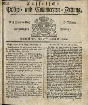 Nr. 8, Sonnabend, den 27sten Januar 1816