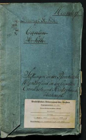 Stiftungen in Pfarrkirche und Kapellen Krombach und Hinderhausen