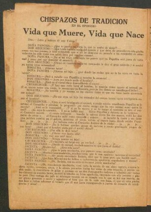 Vida que muere, vida que nace