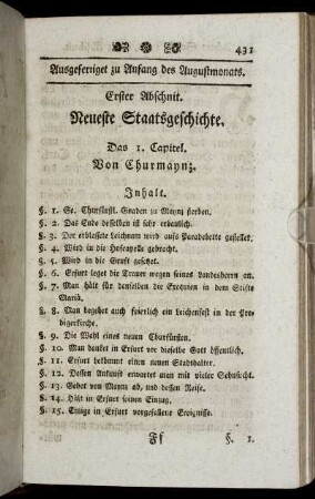 Erster Abschnitt. Neueste Staatsgeschichte.