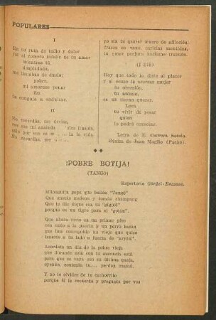 !Pobre botija! : (Tango)