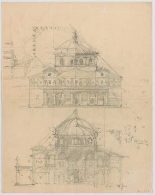 Thiersch, August ; Patras (Griechenland); Griechisch - Orthodoxe Kirche - Ansicht, Schnitt