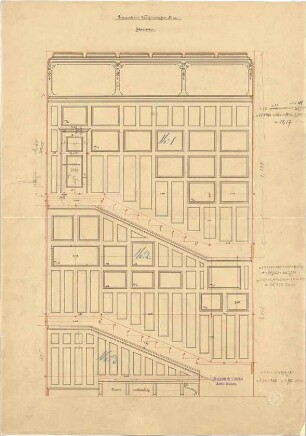 Littmann, Max; Archiv Littmann, Mappe 6, Interieurs - Treppenhaus Südseite, Königinstr. 13 (Schnitt)