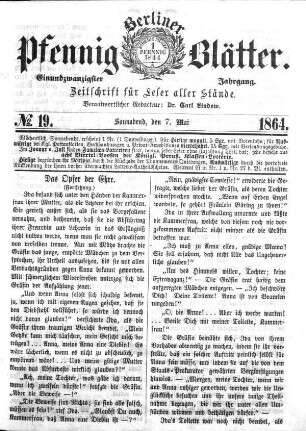No. 19, Sonnabend, den 7. Mai 1866