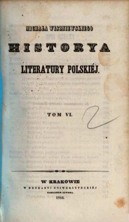 Historya literatury polskiéj, 6