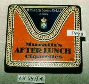 Blechdose für 20 Stück "Muratti's AFTERLUNCH Cigarettes B. Muratti Sons und Co. Ltd. G.M.B.H."