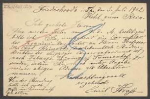 Brief an B. Schott's Söhne : 05.07.1902