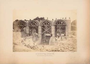 Venlo-Hamburger Eisenbahn. Viadukt, Bohmte: Ansicht während der Errichtung