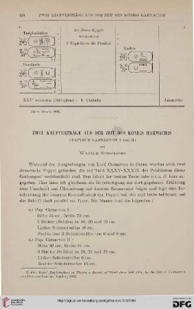 35: Zwei Kaufverträge aus der Zeit des Königs Harmachis : (Papyrus Carnarvon I und II)
