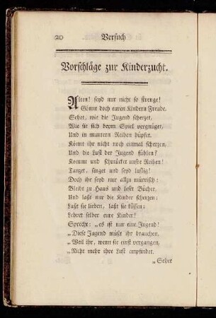 Vorschläge zur Kinderzucht.