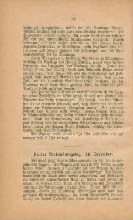 Vierter Verhandlungstag. 18. December