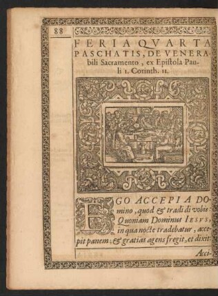 Feria Quarta Paschatis, De Venerabili Sacramento, ex Epistola Puali 1. Corinth. 11.