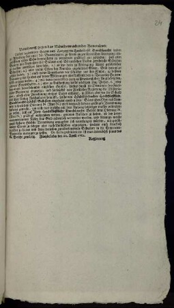 Verordnung gegen das Schuldenmachen der Bauersleute : Zweybrücken den 21. April 1761.