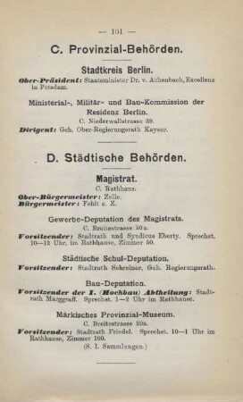 C. Provinzial-Behörden