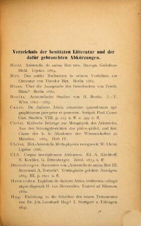 Kritische Studien zu Aristoteles' Schrift von der Seele
