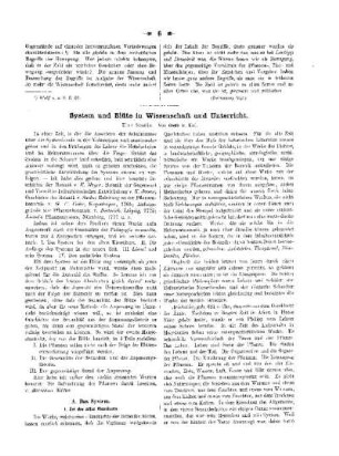 System und Blüte in Wissenschaft und Unterricht : eine Studie