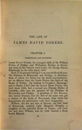 Life and letters of James David Forbes, F.R.S.