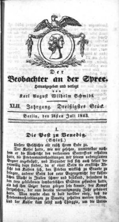 30. Stueck, 24. Juli 1843