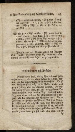 Multiplication mit Brüchen.