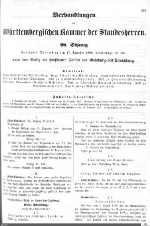 28. Sitzung, Stuttgart, 17.12.1896