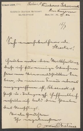 Brief an Ludwig Strecker  und B. Schott's Söhne : 14.07.1904