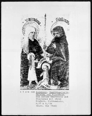 Sieben Sippenbilder — Die Gatten Emerencia und Stallanus mit ihren Kindern