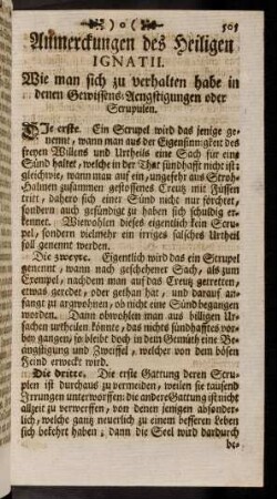505-507, Anmerckungen des heiligen Ignatii